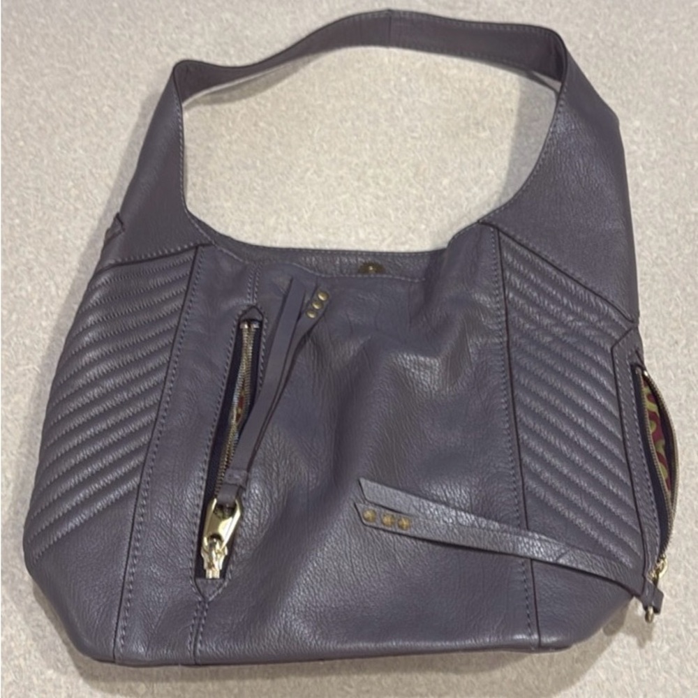 YANY Charcoal Gray Quilted Hobo Shoulder Bag